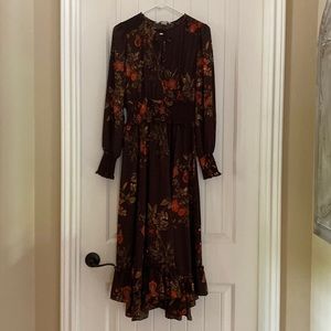 H&M brown floral maxi dress